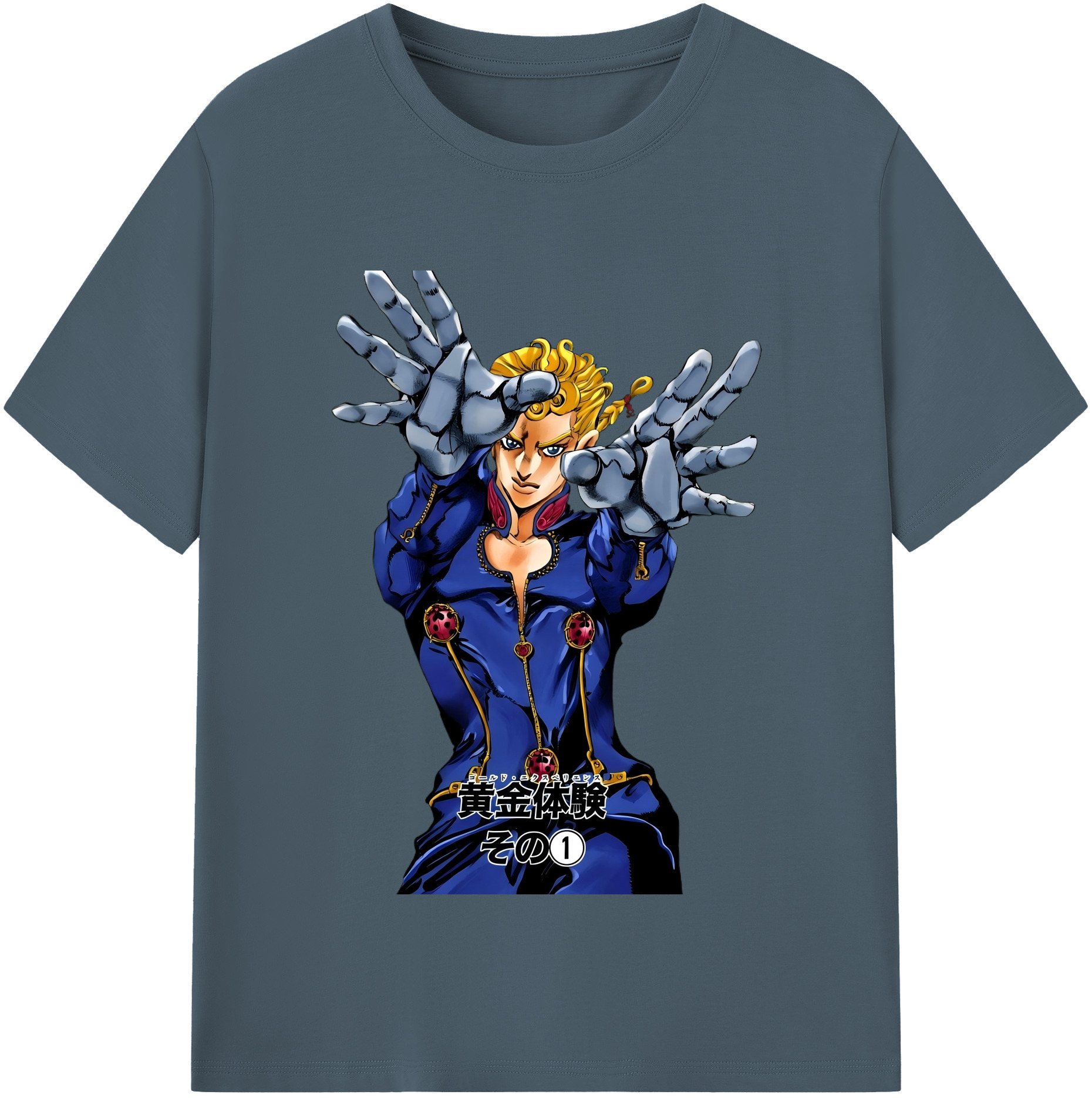 （画像用） ジョジョの奇妙な冒険 ジョルノ?ジョバァーナ JoJo's Bizarre Adventure Giorno Giovanna 綿100％半袖Tシャツ（フロントプリント）